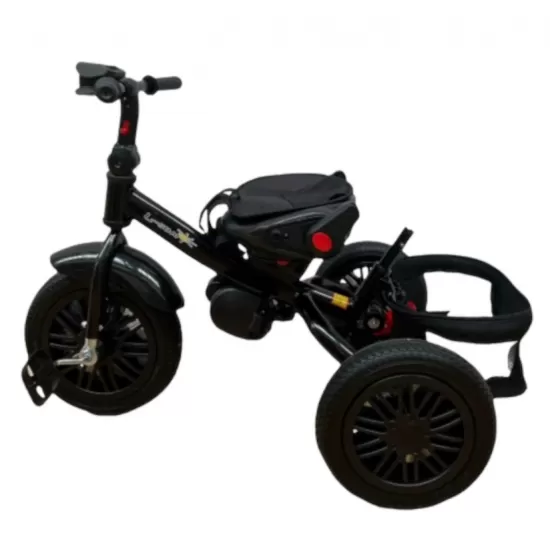 Tricicleta Copii Pozitii Somn Motostyle Grey&Black, Scaun Reversibil, Roti Cauciuc 03