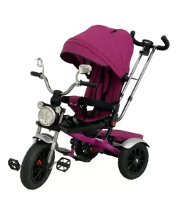 Tricicleta copii cu pozitii somn Motostyle Mov, scaun reversibil, roti cauciuc 02