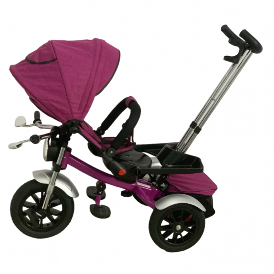 Tricicleta copii cu pozitii somn Motostyle Mov, scaun reversibil, roti cauciuc 02