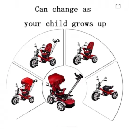 Tricicleta copii cu pozitii somn Motostyle Mov, scaun reversibil, roti cauciuc 02