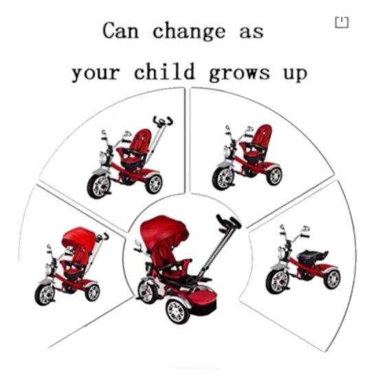 Tricicleta cu pozitii de somn Motostyle Negru 10