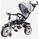 Tricicleta cu pozitie de somn, scaun reversibil, 8-36 luni, roata plina, far cu lumini si muzica, Gri