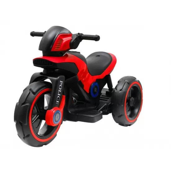 MOTOCICLETA ELECTRICA PENTRU COPII, 2 MOTOARE, ACUMULATOR 12V, CU MUZICA SI LUMINI , ROSU