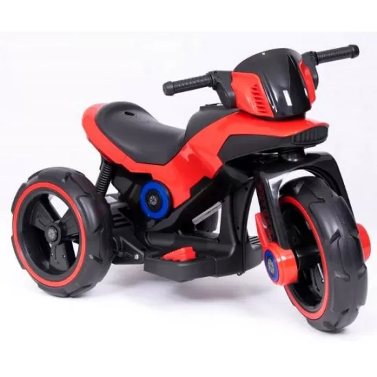 MOTOCICLETA ELECTRICA PENTRU COPII, 2 MOTOARE, ACUMULATOR 12V, CU MUZICA SI LUMINI , ROSU