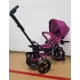 Tricicleta cu pozitie de somn, scaun reversibil, 8-36 luni, roata plina, far cu lumini si muzica,Fucsia