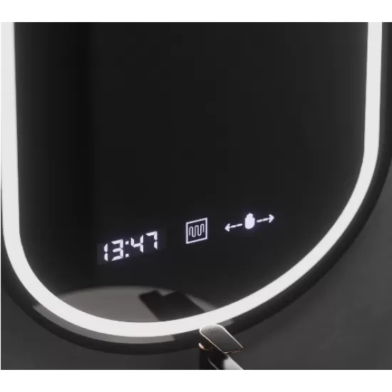 Oglinda LED Ovala, 50x80cm, Alessia MotionGlow Marcello, Sistem Dezaburire, Ceas & Termometru, Dimabila