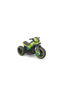Motocicleta electrica pentru copii, 2 motoare, acumulator 12V, cu muzica si lumini, verde