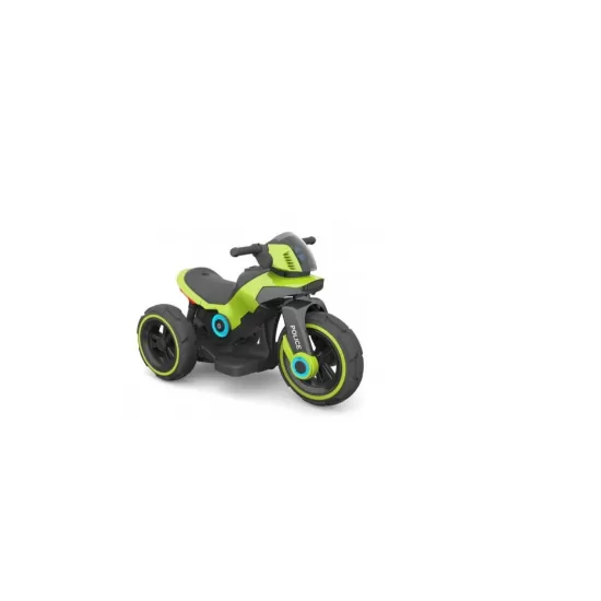 Motocicleta electrica pentru copii, 2 motoare, acumulator 12V, cu muzica si lumini, verde