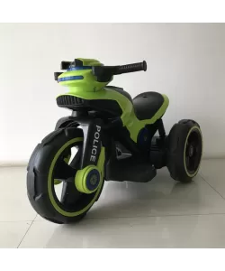 Motocicleta electrica pentru copii, 2 motoare, acumulator 12V, cu muzica si lumini, verde