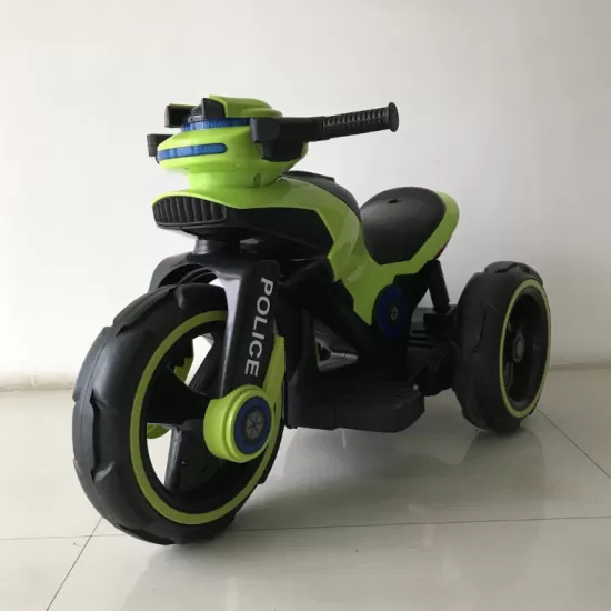 Motocicleta electrica pentru copii, 2 motoare, acumulator 12V, cu muzica si lumini, verde