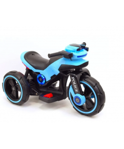 Motocicleta electrica pentru copii,  2 motoare, acumulator 12V, cu muzica si lumini, bleu