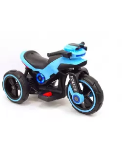 Motocicleta electrica pentru copii, 2 motoare, acumulator 12V, cu muzica si lumini, bleu