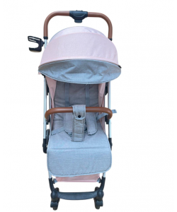 Carucior sport cu suspensii, pliabil si troler, Roz cu gri