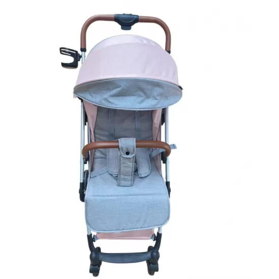 Carucior sport cu suspensii, pliabil si troler, Roz cu gri