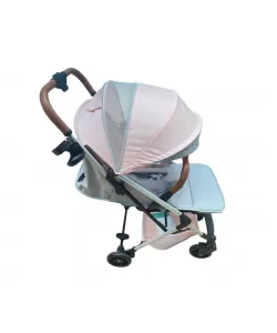 Carucior sport cu suspensii, pliabil si troler, Roz cu gri