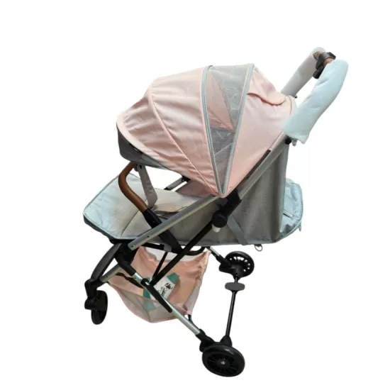 Carucior sport cu suspensii, pliabil si troler, Roz cu gri