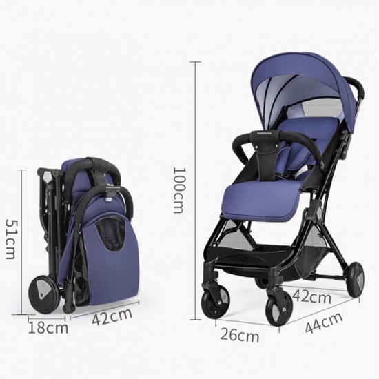 Carucior sport tip troller, transport avion, Y1-bleumarin