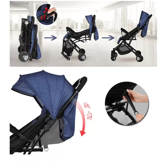 Carucior sport tip troller, transport avion, Y1-bleumarin