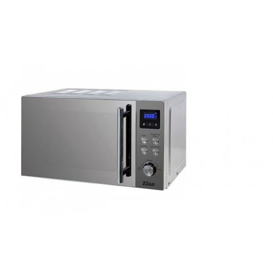 Cuptor cu microunde digital Zilan ZLN1238, Putere 700W, Capacitate 20L, Functie de dezghetare, Panou din inox, Afisaj digital