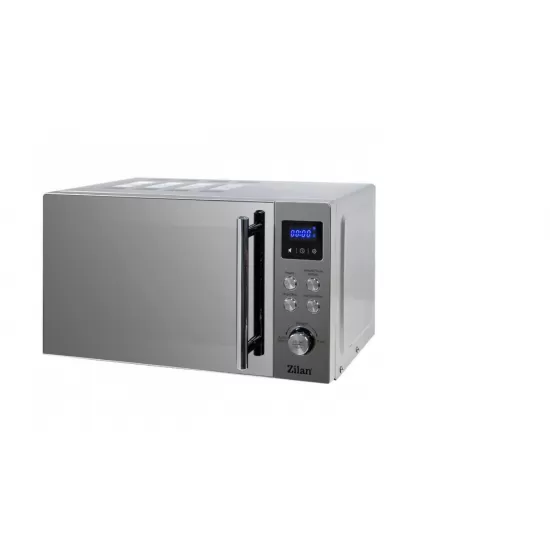 Cuptor cu microunde digital Zilan ZLN1238, Putere 700W, Capacitate 20L, Functie de dezghetare, Panou din inox, Afisaj digital
