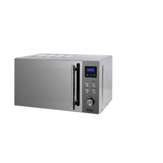 Cuptor cu microunde digital Zilan ZLN1238, Putere 700W, Capacitate 20L, Functie de dezghetare, Panou din inox, Afisaj digital