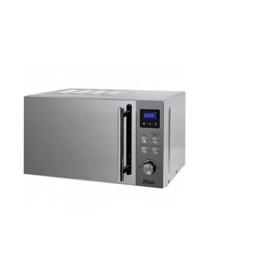 Cuptor cu microunde digital Zilan ZLN1238, Putere 700W, Capacitate 20L, Functie de dezghetare, Panou din inox, Afisaj digital
