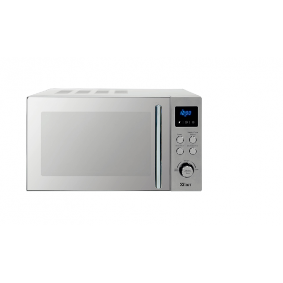 Cuptor cu microunde digital Zilan ZLN1238, Putere 700W, Capacitate 20L, Functie de dezghetare, Panou din inox, Afisaj digital