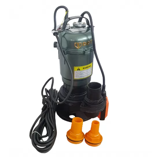 Pompa submersibila apa murdara, cu plutitor, fara tocator, DDT Profesional, WQD10, 2200 W + Furtun pompier, 20 metri, 2 toli