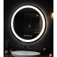 Oglinda LED Rotunda, 60cm, Celeste MotionGlow Marcello, Sistem Dezaburire, Ceas & Termometru, Dimabila, Lumina Calda Neutra Rece 3000K/4000K/6000K