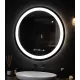 Oglinda LED Rotunda, 60cm, Celeste MotionGlow Marcello, Sistem Dezaburire, Ceas & Termometru, Dimabila, Lumina Calda Neutra Rece 3000K/4000K/6000K