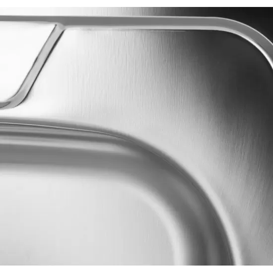 Chiuveta bucatarie pentru masca SANITEC S402D, 60x50 cm, Cuva Dreapta, 0.4 mm, Inox