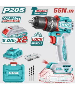 TOTAL - MASINA DE GAURIT CU PERCUTIE - 20V - 2.0AH LI-ION (INCLUDE 2 ACUMULATORI + 1 INCARCATOR)