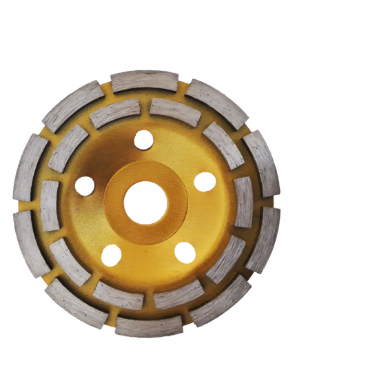 Disc diamantat 125 mm, cu segmente pentru slefuit suprafete beton, mozaic, marmura, Galben