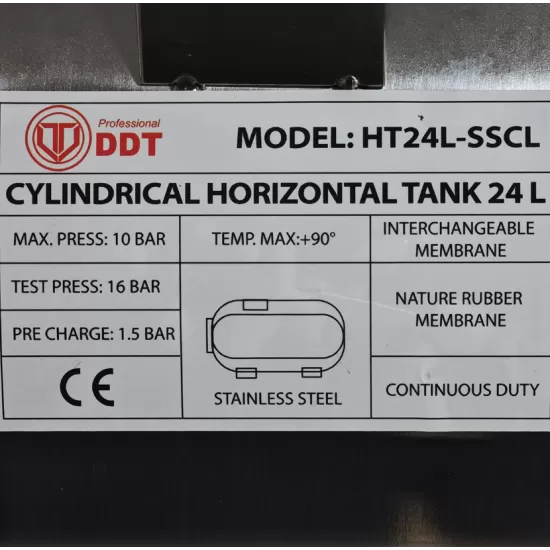 Vas expansiune hidrofor 24 litri Inox DDT, Rezervor tip butelie cu Membrana Inclusa