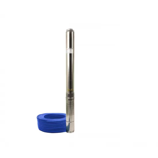 Pachet Pompa submersibila de mare adancime, DDT, 4SDM3-20, 2500 W, 20 turbine, 12 m³/h Inox, 30 m cablu + Presostat electronic inteligent digital reglabil DDT