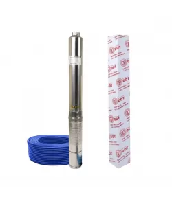 Pachet Pompa submersibila de mare adancime, DDT, 4SDM3-7, 1500 W, 7 m³/h, 7 turbine, Inox, 30 m cablu + Presostat electronic inteligent digital reglabil DDT