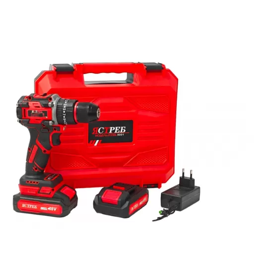 Mașină de găurit și înșurubat cu acumulator DDT JCTPEB HLP10-9002, Brushless, 48V, 2 acumulatori, cuplu reglabil, sistem autoblocaj, valiză de transport