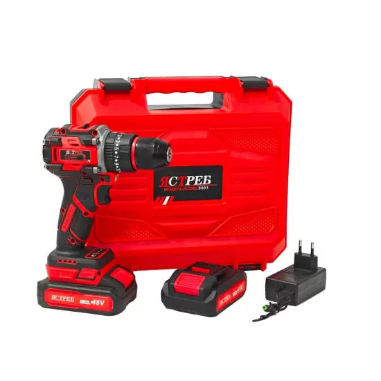 Mașină de găurit și înșurubat cu acumulator DDT JCTPEB HLP10-9002, Brushless, 48V, 2 acumulatori, cuplu reglabil, sistem autoblocaj, valiză de transport