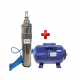 Pachet Pompa submersibila, DDT, QGD120, Inox complet, suruburi inox, sita protectie, 20 m cablu, 120 m, 3 m³/h + Vas de expansiune , Bazin hidrofor DDT , 24 LT , Membrana inclus