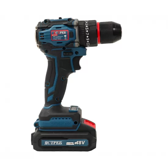 Mașină de găurit și înșurubat cu acumulator DDT JCTPEB HLP10-9002, Brushless, 48V, 2 acumulatori, cuplu reglabil, sistem autoblocaj, valiză de transport