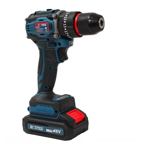 Mașină de găurit și înșurubat cu acumulator DDT JCTPEB HLP10-9002, Brushless, 48V, 2 acumulatori, cuplu reglabil, sistem autoblocaj, valiză de transport