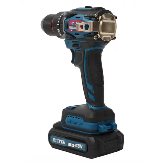 Mașină de găurit și înșurubat cu acumulator DDT JCTPEB HLP10-9002, Brushless, 48V, 2 acumulatori, cuplu reglabil, sistem autoblocaj, valiză de transport