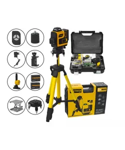 Nivela Laser Verde DDT Pro’EKKO 16-D – 4 x 360°, Kit Complet cu Trepied si Accesorii