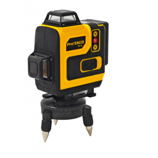 Nivela Laser Verde DDT Pro’EKKO 16-D – 4 x 360°, Kit Complet cu Trepied si Accesorii