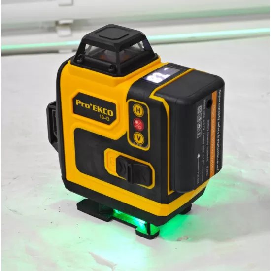 Nivela Laser Verde DDT Pro’EKKO 16-D – 4 x 360°, Kit Complet cu Trepied si Accesorii