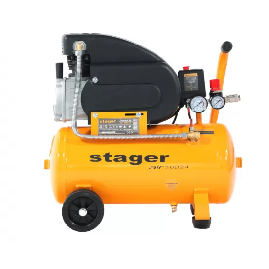 Stager Air 20D24 compresor aer, 24L, 8bar, 200L/min, monofazat, angrenare directa