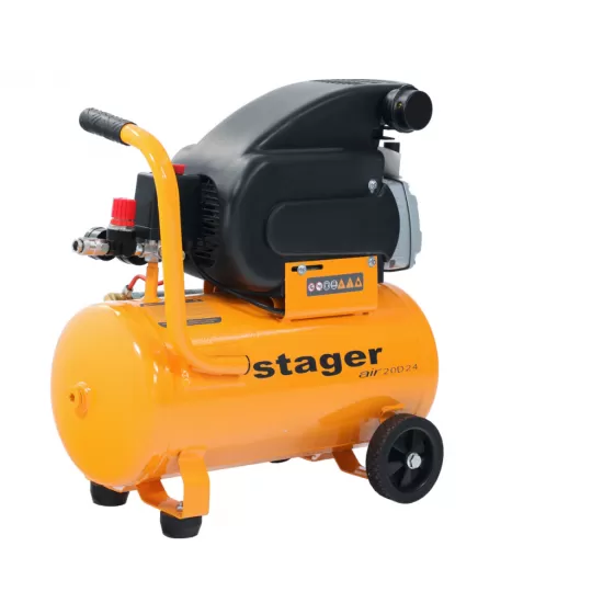 Stager Air 20D24 compresor aer, 24L, 8bar, 200L/min, monofazat, angrenare directa