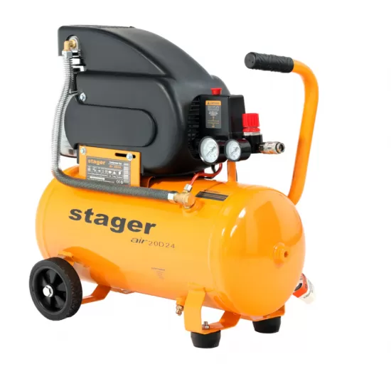 Stager Air 20D24 compresor aer, 24L, 8bar, 200L/min, monofazat, angrenare directa