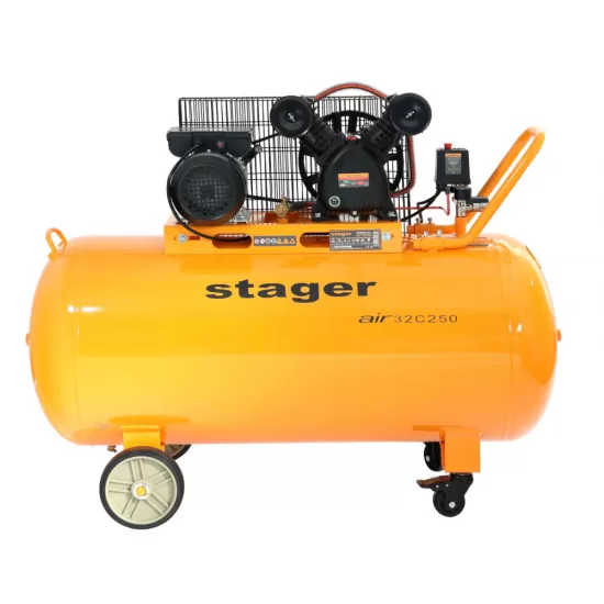 Stager Air 32C250 compresor aer, 250L, 10bar, 324L/min, monofazat, angrenare curea