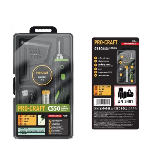 Pistol de lipit universal cu acumulator PROCRAFT CS50